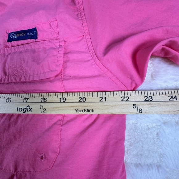 Spicy Tuna Men's Vented Fishing Shirt Size Large Pink Orange Beach, AL - Picture 11 of 14